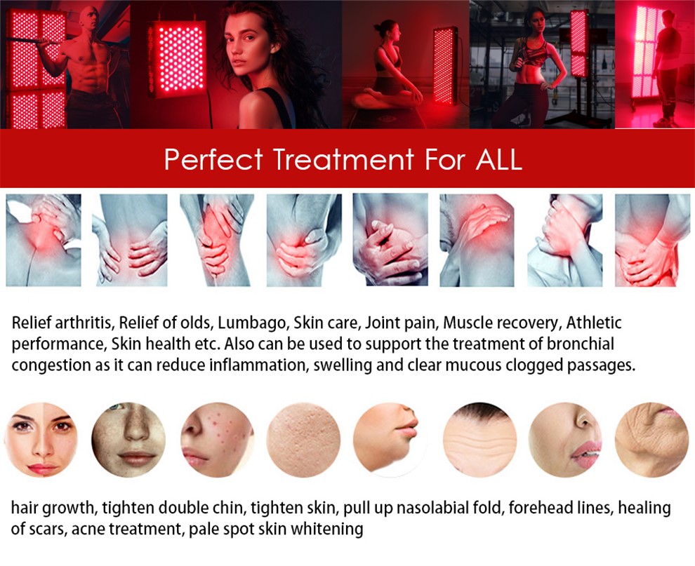600w Convex Lenses LED Infrared Light Therapy Pain Relief Red LED Therapy Light