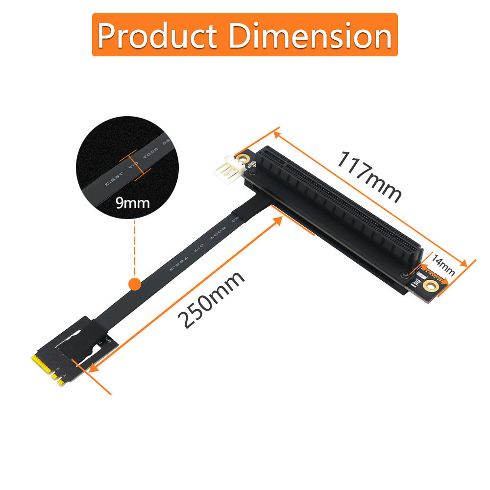 M.2(NGFF) Key A-E To PCI-E 16X Adapter Cable for Fast Data Transfer