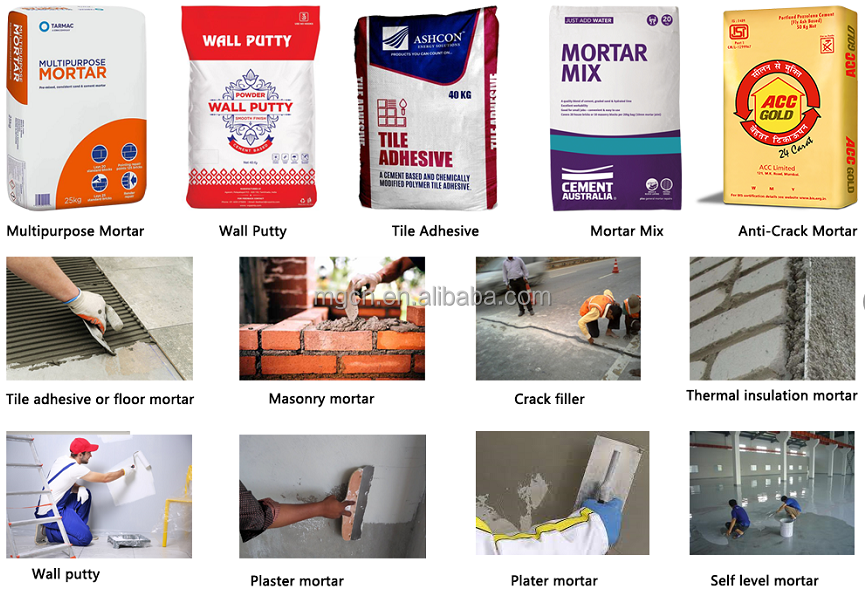 Dry Powder Mortar Production Line Wall Putty Skim Coat Sand Cement Mixer Ceramic Tile Adhesive Making Machine