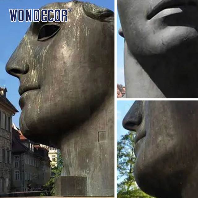 Decoration 3d Large Bronze Sculpture Art Abstract Face Elegantly Crafted
