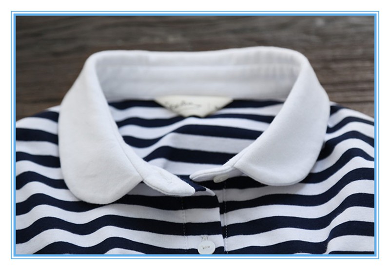 Polo Shirt Design Winter Korean Striped Dresses New Fashion Lady Dress