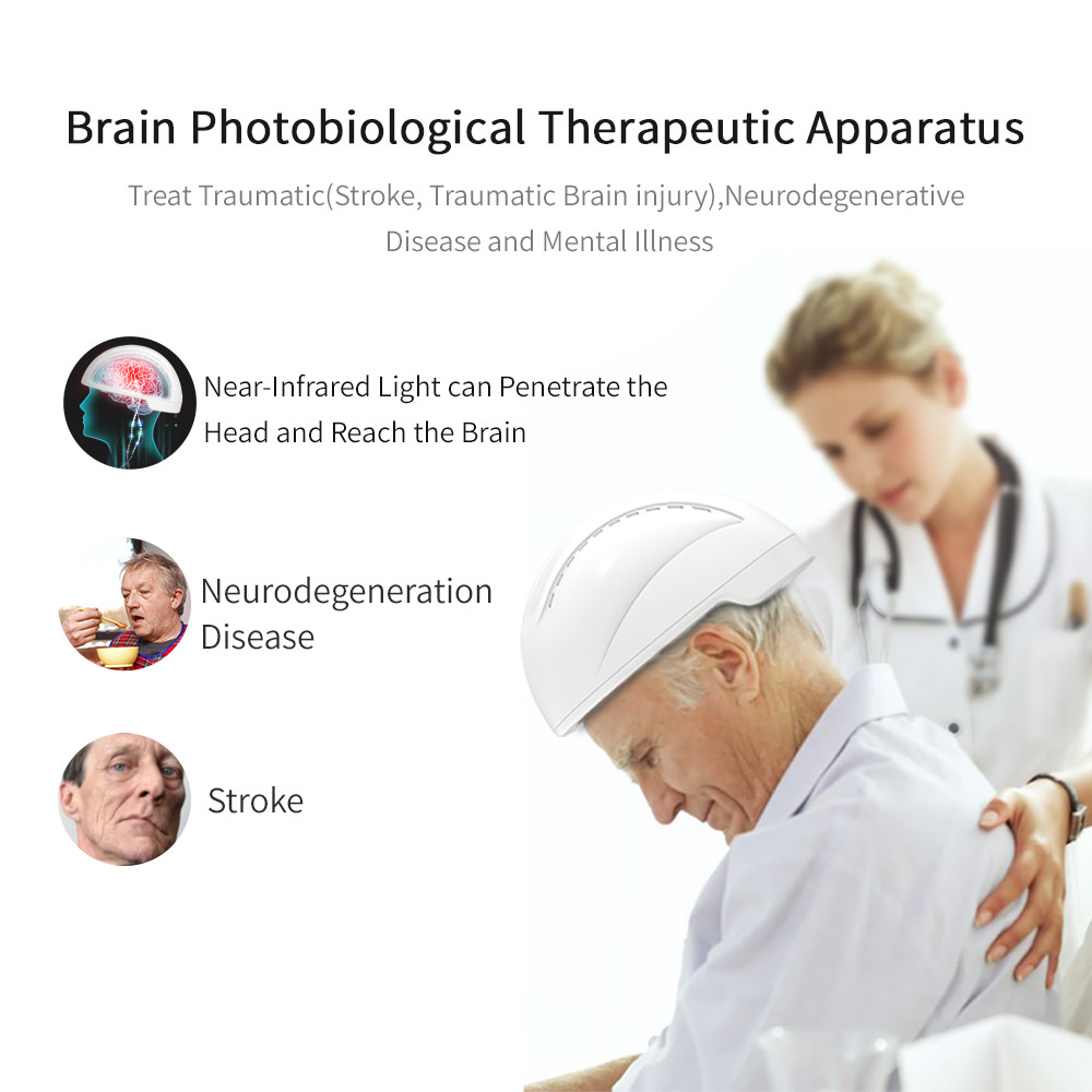 Humanized Design Health Analyzer Machine Helmet Shape Biomodulation Infrared Light 810nm For Stroke