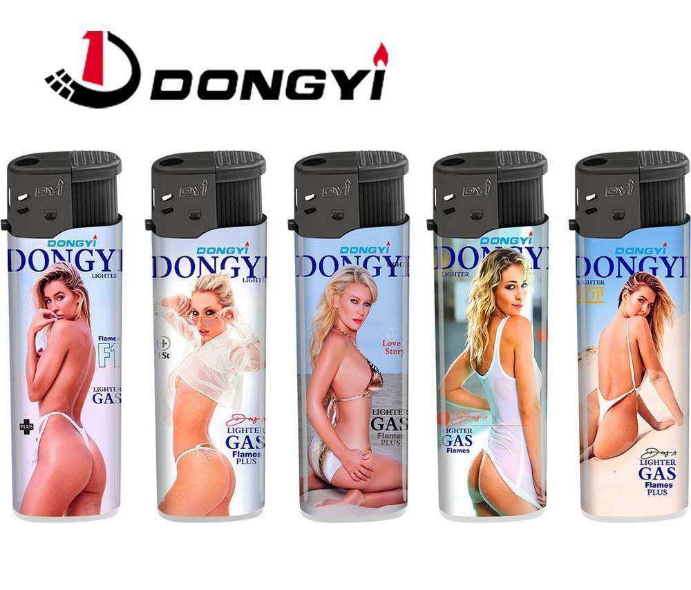 Best Quality Solid Color Five Colors Electric Lighter Commercial Cigarette Lighter