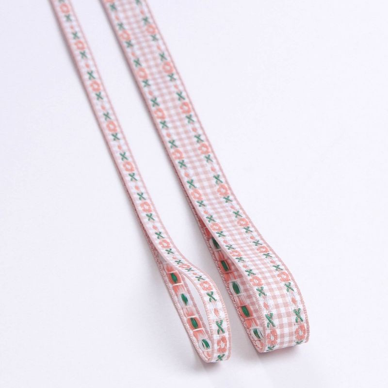 7mm-38mm Blue Embroidered Ribbon ISO9001 Embroidered Floral Ribbon