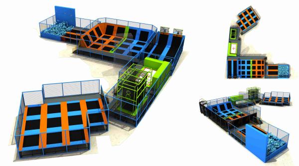 892M2 Chinese Custom Size Kids Amusement Indoor trampoline Park/ Outdoor Bungee