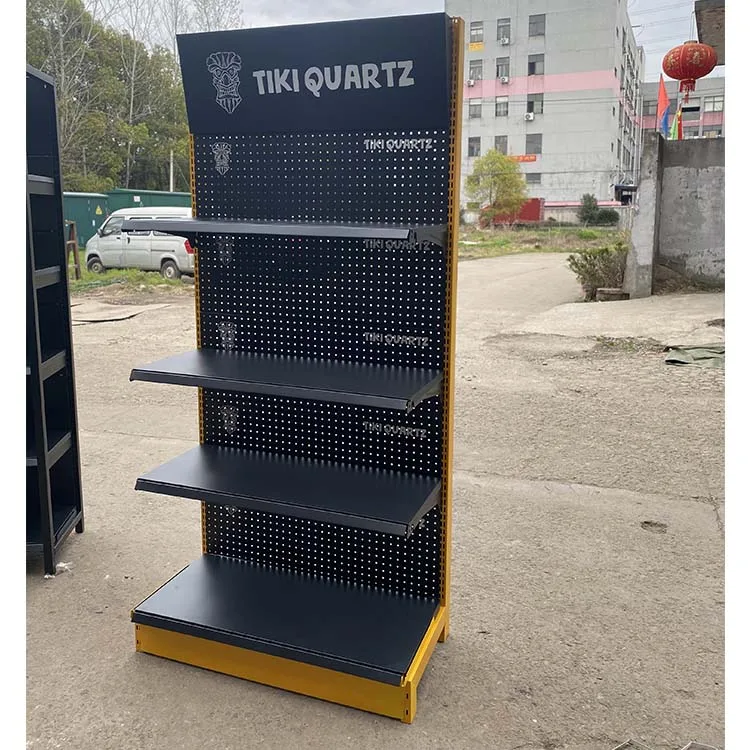 Xingye Factory Custom Size Color grocery food slatwall shelves pharmacy store shelves