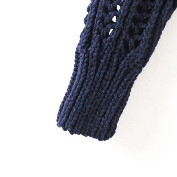 Crochet,Women Loose Crochet Knitted Blouse Wears O-Neck Hollow Pullover Wool Sweaters Top