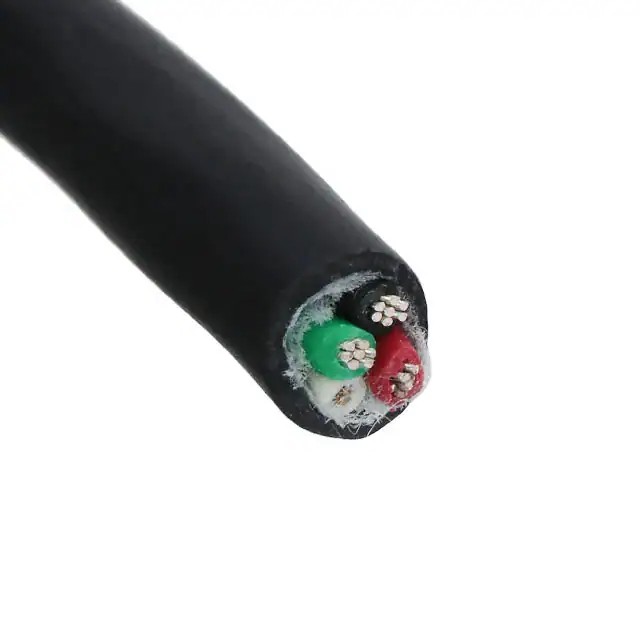 45064 Bk005 Alpha Wire Cable 4 Cond 18awg Black 100'