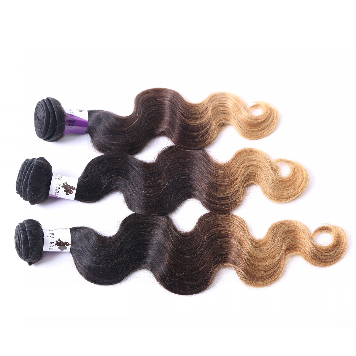 2017 Fashion 8A Grade Thick Hair Ombre 3 Color Body Wave Brazilian Remy Hair Bundles