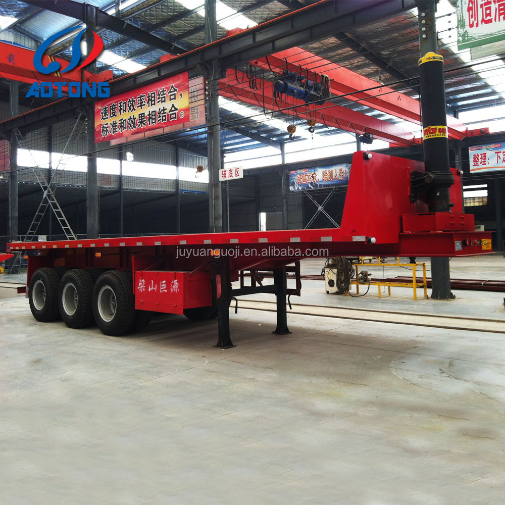 AOTONG 2 axles 20ft hydraulic lifting dump trailer/ container tipper trailer for hauling