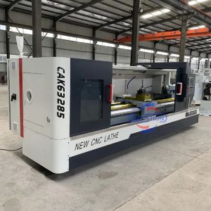 2 Axis Automatic Cnc Lathe Machine GSK Tools Flat Bed