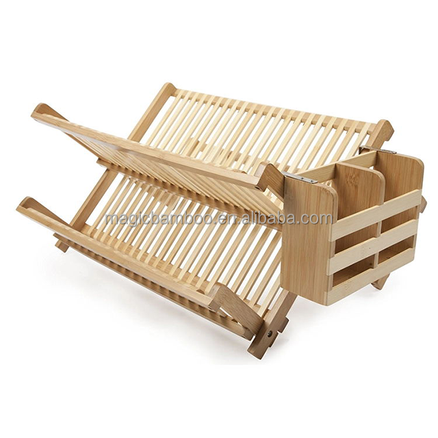 Easy to Clean Natural Bamboo Dish Rack with 1L Capacity and Custom Design Accepted