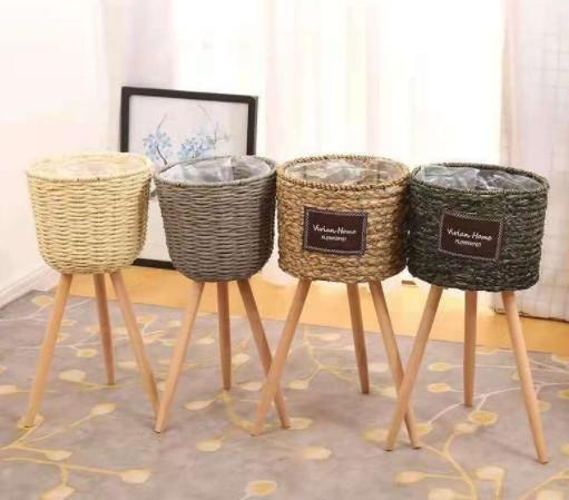 Best Home Decor Popular Rattan Plant Stand, Planter Holder Wholesale Natural