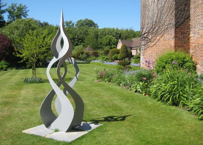 Swirl Abstract Metal Art Sculptures , Big Metal Sculptures For Home Decoration