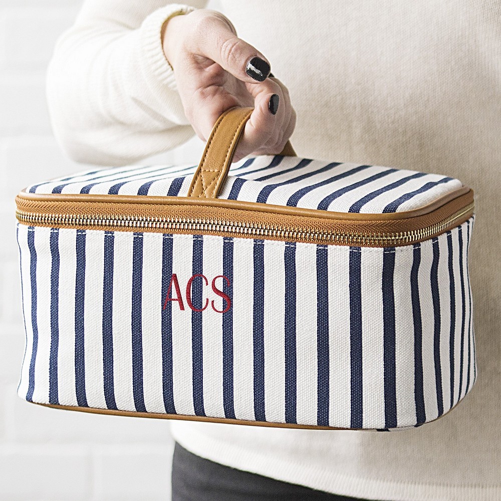 Personalized Clear See-Through Cosmetic Bags Transparent/Gold Travel Pack