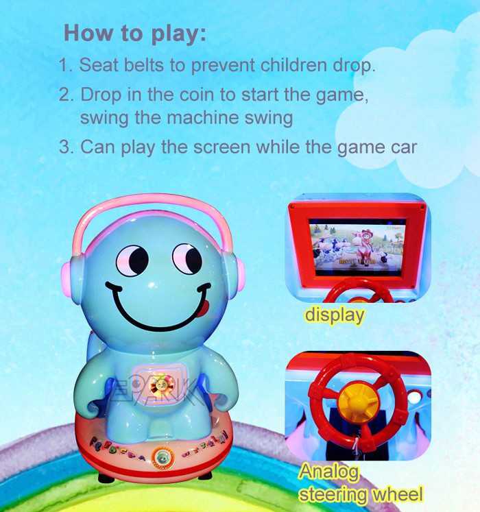 Plastic Fiberglass Car Kiddy Ride Machine Coin Operated 200W