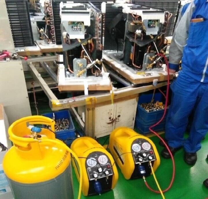 R407C Single Cylinder AC Recovery Unit Portable Automotive AC Recovery Machine