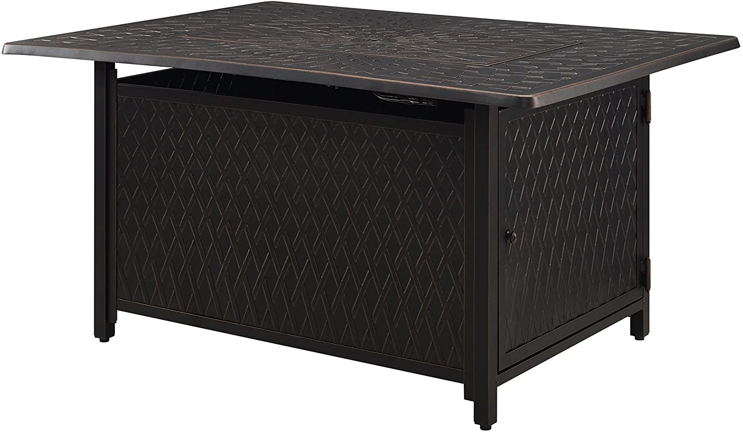 Rectangular Aluminum LPG Gas Square Fire Pit Uses 20 Pound Propane Tank