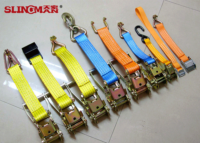 50MM Polyester Ratchet Tie Down Straps LC2500 DN EN12195-2 Acid Resistance