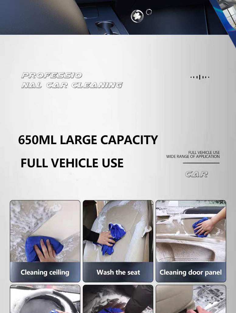 Powerful 650ml Foam Cleaner Spray for Car Leather Deep Cleaning and Multi-Functional