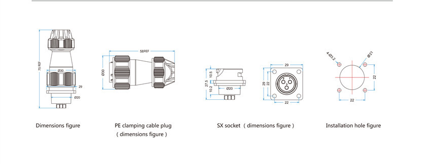 Reliable and flexiable 9 pin waterproof sealed bulkhead electrical bayonet power connectors