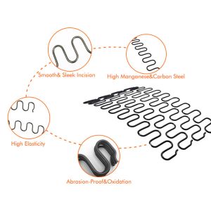 Black Zigzag Spring For Home Furniture With Customized Arc Height 16-35mm Width