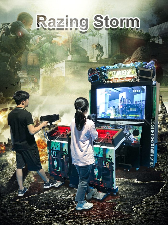 Razing Storm Movable Guns Shooting Arcade Machines Amusement Coin Operated