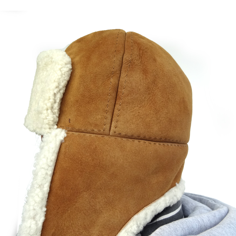 Wool Sheepskin Leather Hats , Female Adults Women'S Trapper Hat OEM