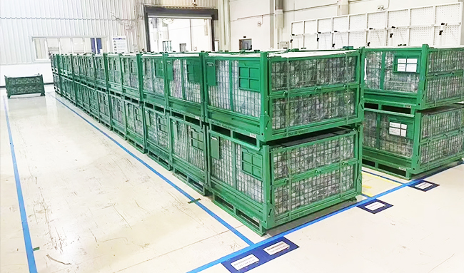 Warehouse Storage Cage Medium Duty Container Wire Metal Container Pallet Stackable Cage