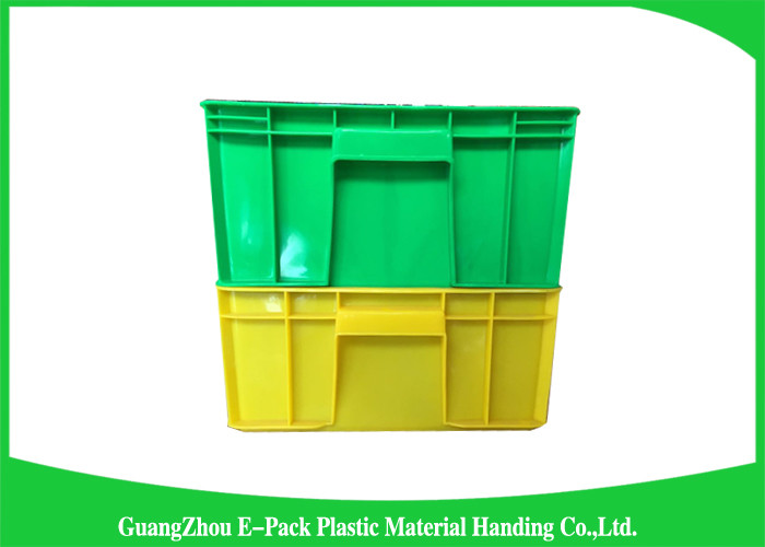 Durable Stackable Plastic Bins Space Saving , Reusable Black Storage Boxes