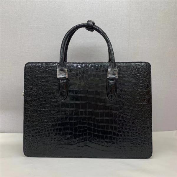 Authentic Crocodile Belly Skin Businessmen Briefcase Large Coded Working Purse