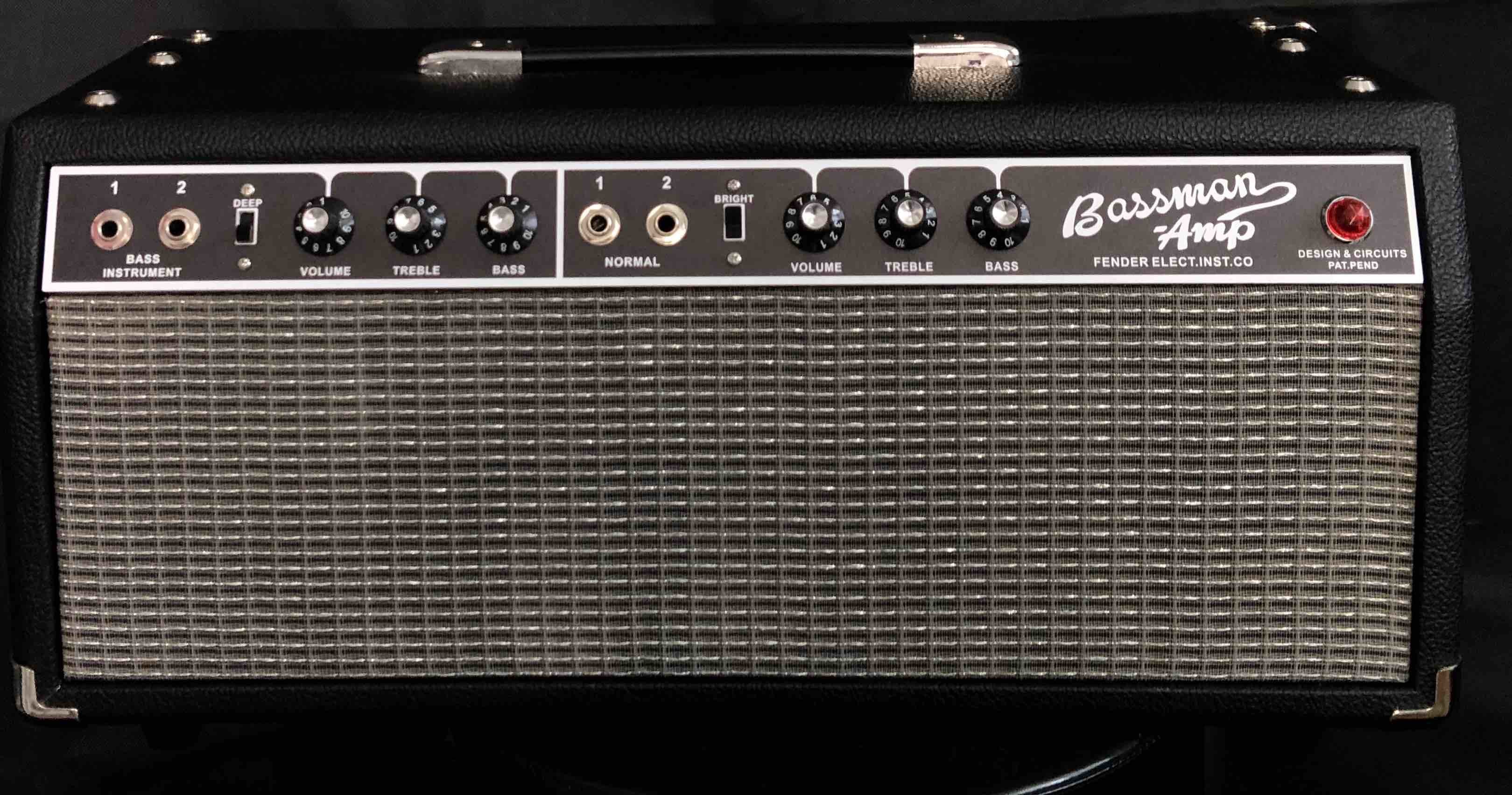 Custom 64' Bassman Blackface Deluxe Reverb Amp Head Fender Style