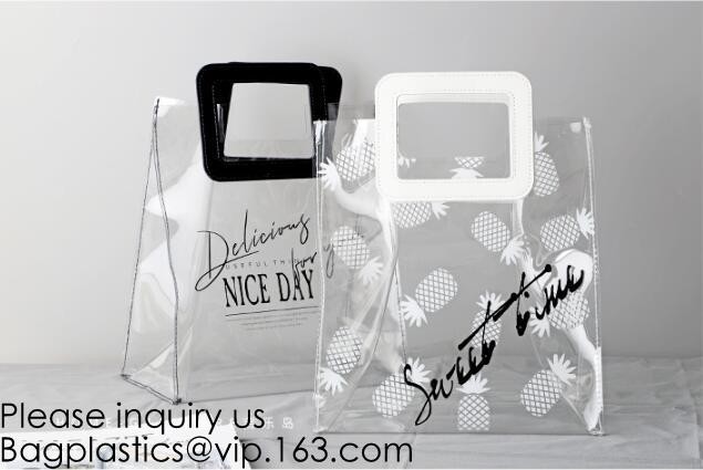 Clear Zipper Pouch with Strap Makeup Bag PVC Cosmetic Pouch,Printing Clear Zip lockk Cosmetic PVC Pouch, bagease, bagplast