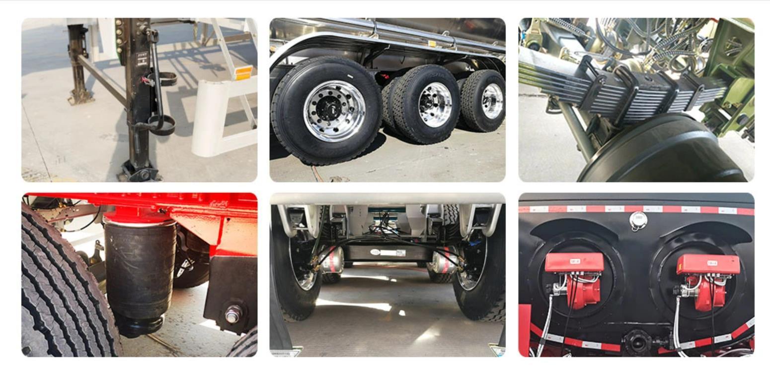 Lightweight 3 Axle Diesel Fuel Tank Trailer , Steel 30 Ton Fuel Tanker Semi Trailer For Sale