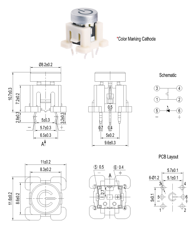 Momentary Push Button Illuminated Tact Switch RoHS Compliant
