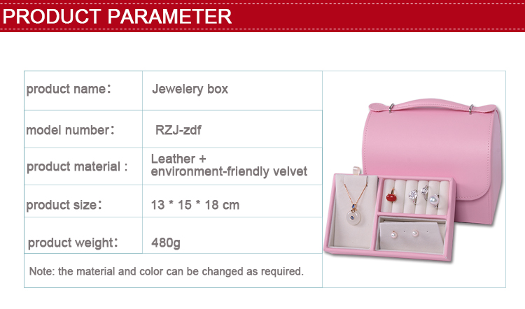 Multi Color Leather Jewelry Box Portable Lightweight For Chiristmas Gift