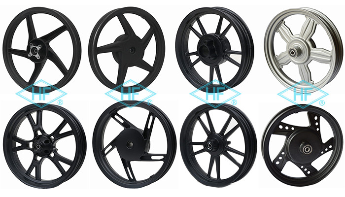 14 Inch Motorcycle Wheel Parts Black Front Rear Scooter Aluminum Alloy Parts