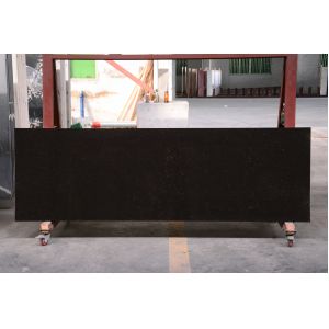 Solid Surface Big Slab Artificial Quartz Stone Black Flooring Tile For