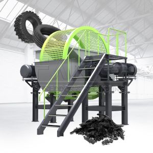 Tire Crusher Equipment Used Rubber Tyre Shredding Recycling Machines Double