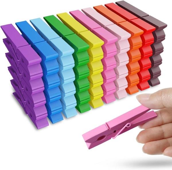 Colored Wooden Clothespins, Color Clothes Pins for Clip Pictures Photos