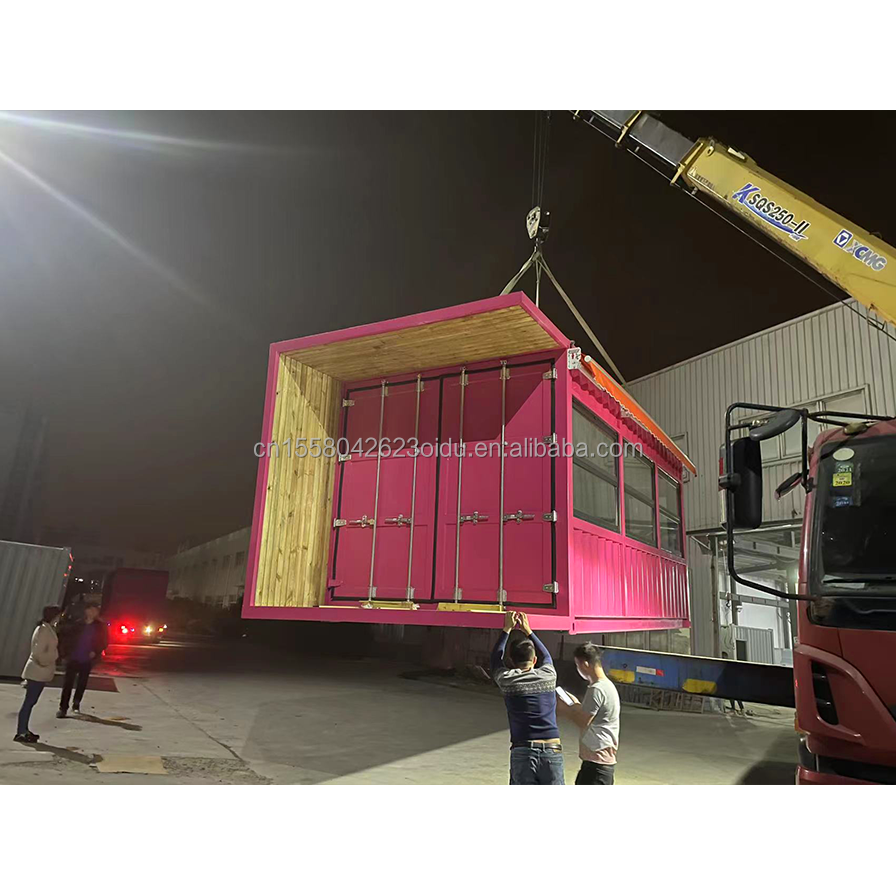 20ft Flat Mobile Container Shop Store Coffee Retail Stall featuring 50mm Wave Sandwich Panel Wall for in Hotel