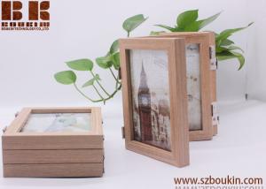  Wholesales handmade Eco-friendly three foldable bamboo wooden picture frame Manufactures