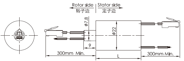 em022 series EM022 Series Miniture Gigabit Ethernet Slip Ring slip ring Drawing 