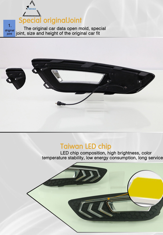 Sncn 2015 2016 Year Turning Signal Light Led Drl For Ford Focus With Yellow Light