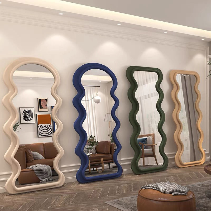 Standing Wavy Oversized Arched Floor Mirror 71x32 Dressing Room