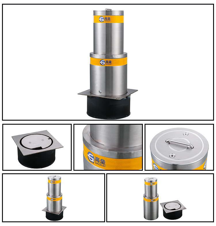 Stainless Steel Safety Manual Take Bollard Traffic Security Barrier Post Parking Post In-Ground Fixed Steel Bollards
