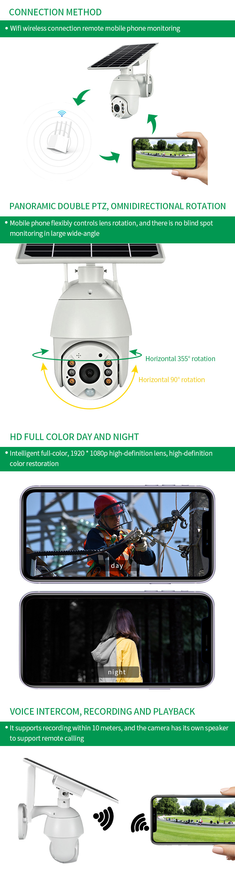 Wifi Mini Wireless Solar Camera Waterproof Outdoor Security Camera