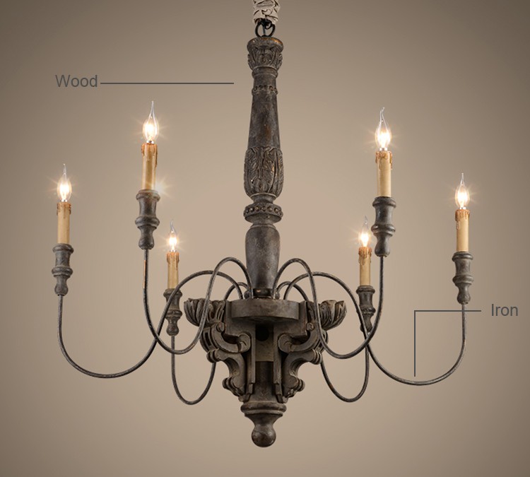 Popular Reclaimed Wood Chandelier Lamp (WH-CI-28)