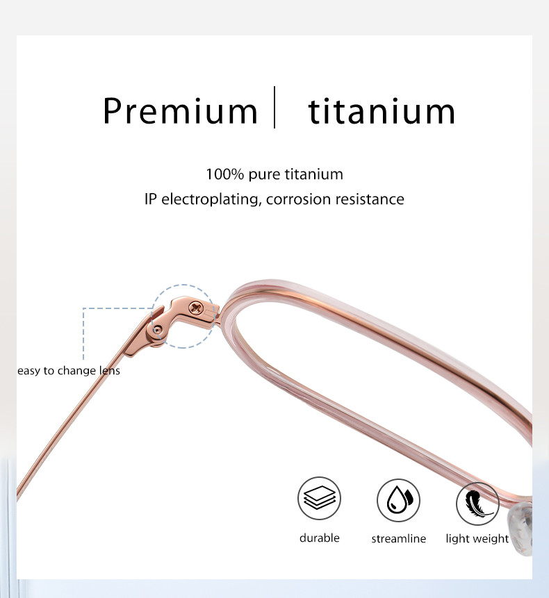 OEM Acetate Titanium Reading Glasses Customizable Anti Blue Light