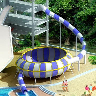 Adult Long Custom Water Slides , Space Bowl Water Slides 180riders/H Capacity